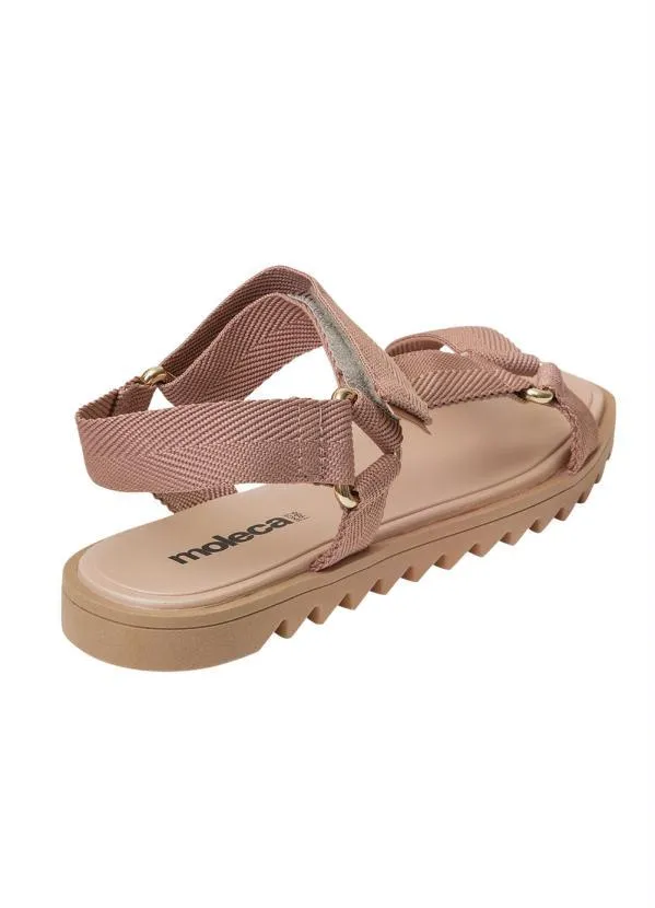 Moleca - Sandália Moleca Nude com Velcro 2