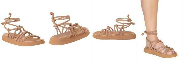 Sand�lia Moleca Nude em Tecido