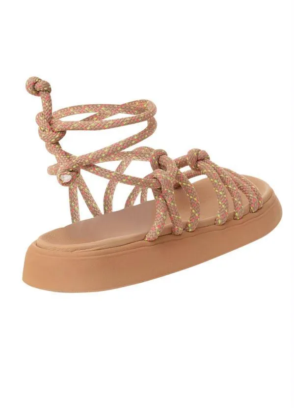 Moleca - Sandália Moleca Nude em Tecido 2