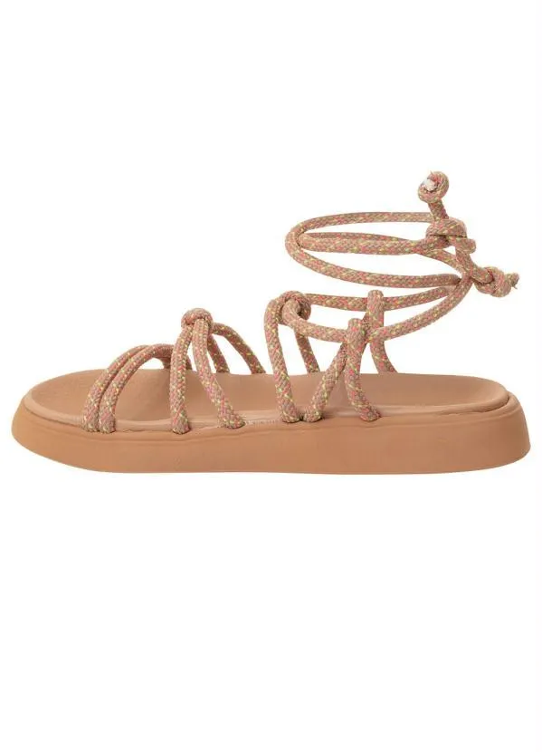 Moleca - Sandália Moleca Nude em Tecido 3