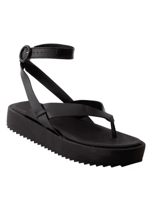 Sandália Moleca (Preta) em Sintético - MOLECA