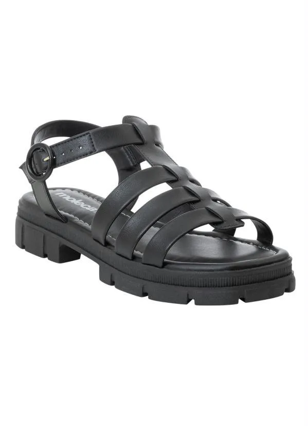 Moleca - Sandália Moleca Preto em Sintético