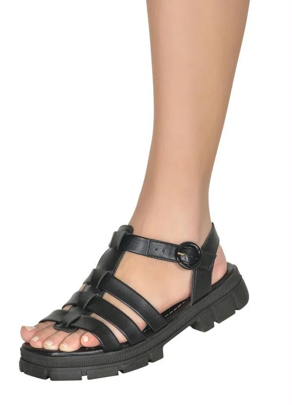 Moleca - Sandália Moleca Preto em Sintético 6