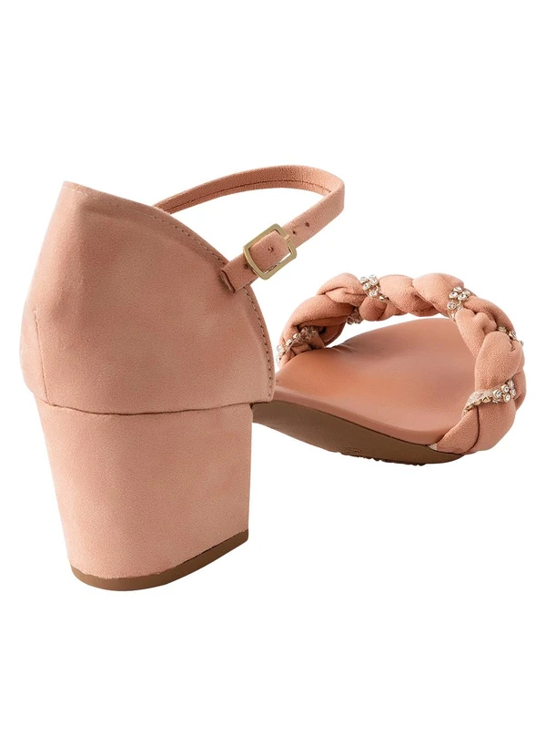 Perfecta - Sandália Nude com Detalhe de Strass 2