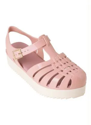 Perfecta - Sandália Nude com Solado Plataforma - PERFECTA