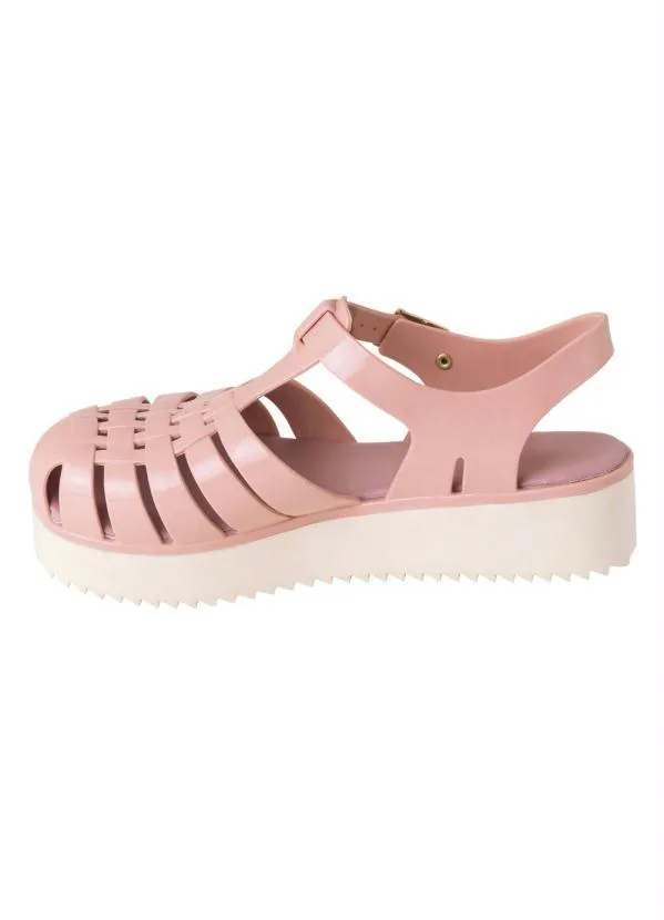 Perfecta - Sandália Nude com Solado Plataforma 3