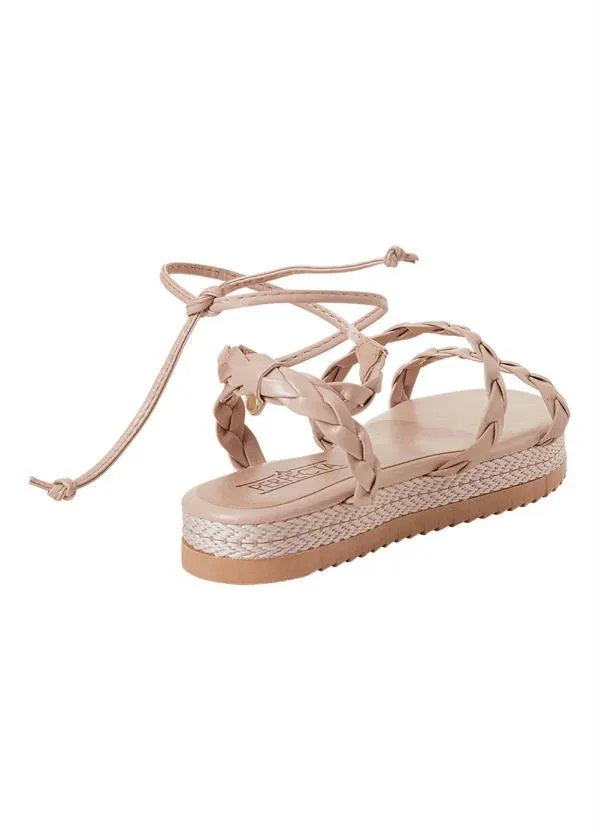 Perfecta - Sandália Nude com Tiras Trançadas 2