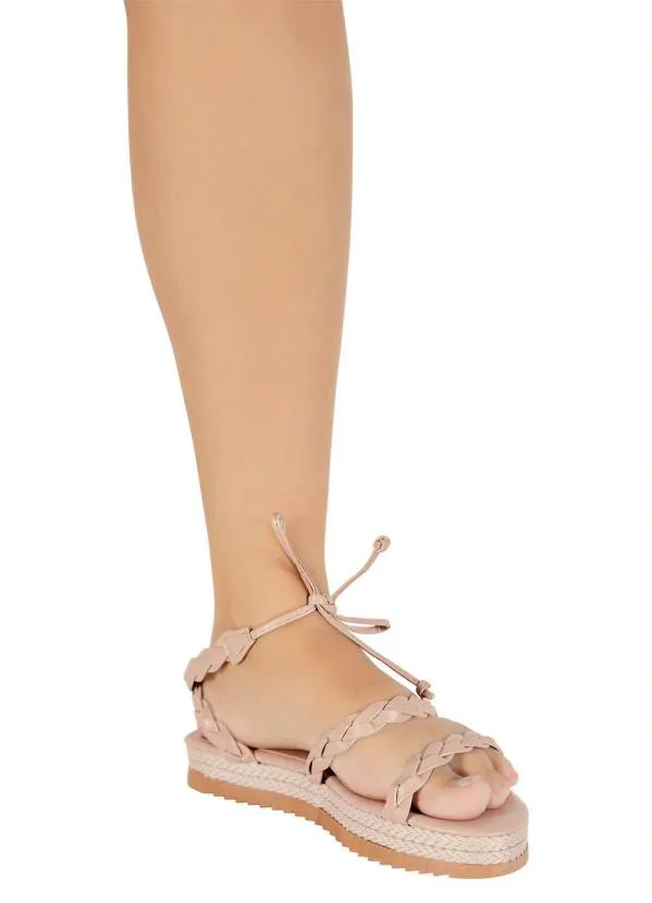 Perfecta - Sandália Nude com Tiras Trançadas 4