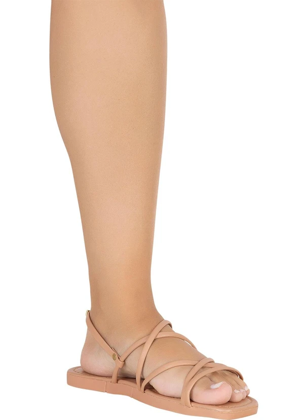 Perfecta - Sandália Nude em Sintético 4