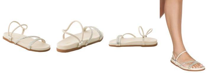 Sandlia Off White com Aplicao de Strass