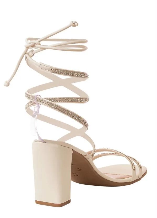 Perfecta - Sandália Off White com Strass 2