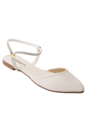 Perfecta - Sandália Off White com Strass - PERFECTA
