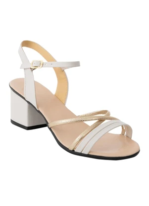 Perfecta - Sandália Off White com Tiras Transpassadas - PERFECTA
