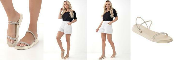 Sandlia Off White em Sinttico