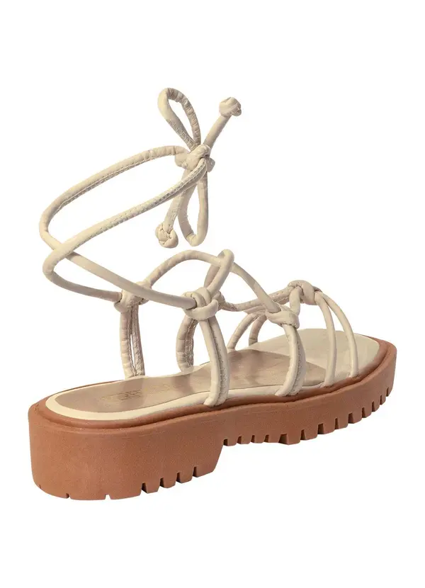 Perfecta - Sandália Off White em Sisntético 4