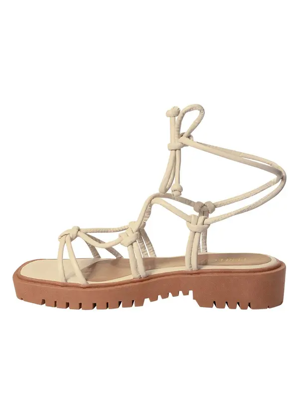 Perfecta - Sandália Off White em Sisntético 5