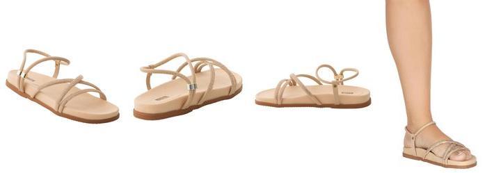 Sandlia Ouro Rosa em Strass