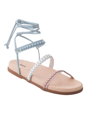 Perfecta - Sandália Papete Azul com Amarração - PERFECTA