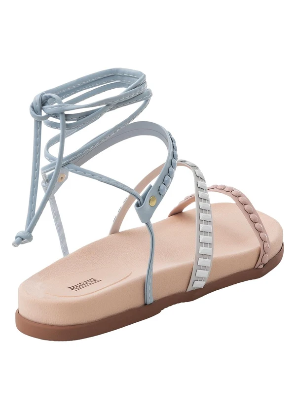 Perfecta - Sandália Papete Azul com Amarração 2