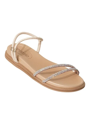 Sandália Papete Beira Rio Creme em Sintético Multimarcas