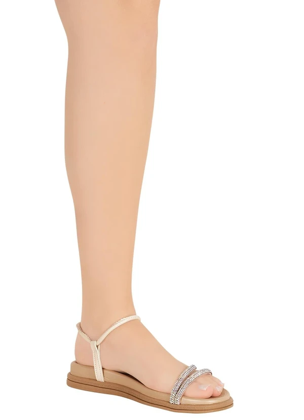 Beira Rio - Sandália Papete Beira Rio Creme em Sintético 4