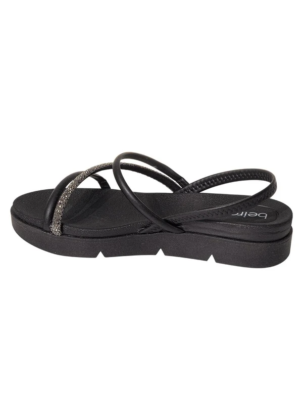 Beira Rio - Sandália Papete Beira Rio Preto em Sintético 3