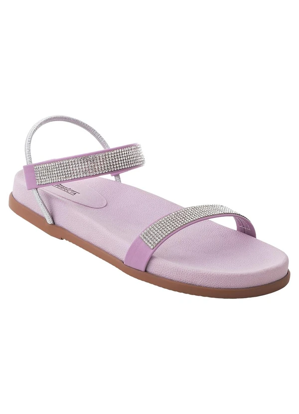 Perfecta - Sandália Papete Lilás com Tira em Elástico