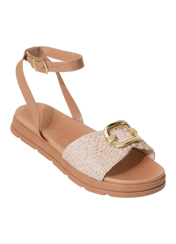 Moleca - Sandália Papete Moleca Nude em Sintético