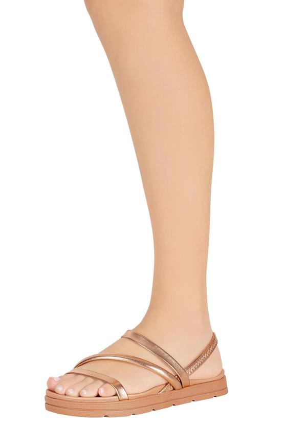 Moleca - Sandália Papete Moleca Ouro Rosado em Sintético 5