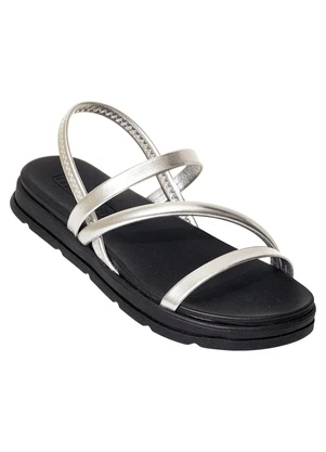 Sandália Papete Moleca (Prata) em Sintetico - MOLECA