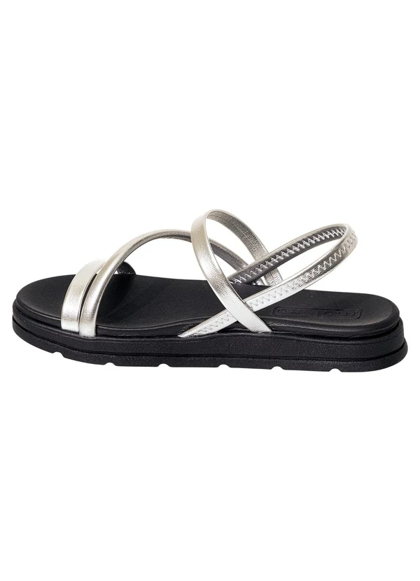 Moleca - Sandália Papete Moleca Prata em Sintetico 3