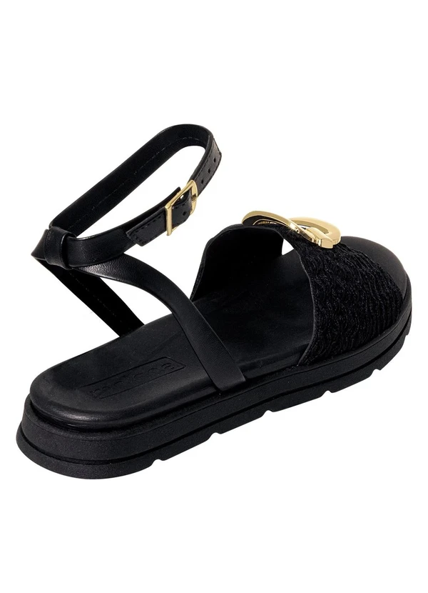Moleca - Sandália Papete Moleca Preta em Sintético 2