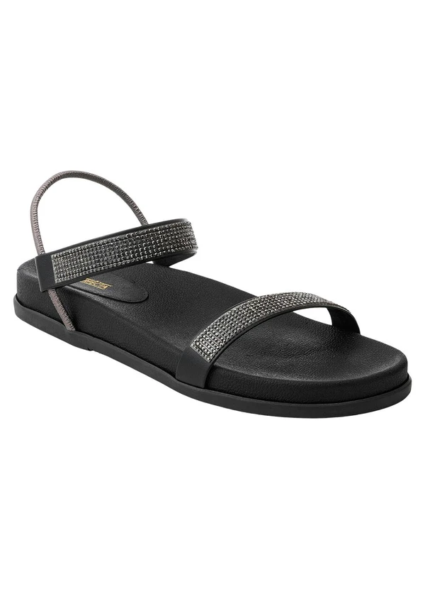 Perfecta - Sandália Papete Preta com Tira em Elástico 3