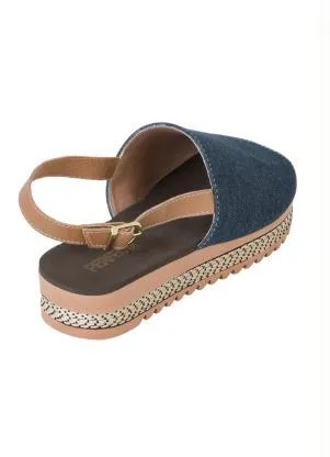 Perfecta - Sandália Plataforma Jeans com Fivela - PERFECTA