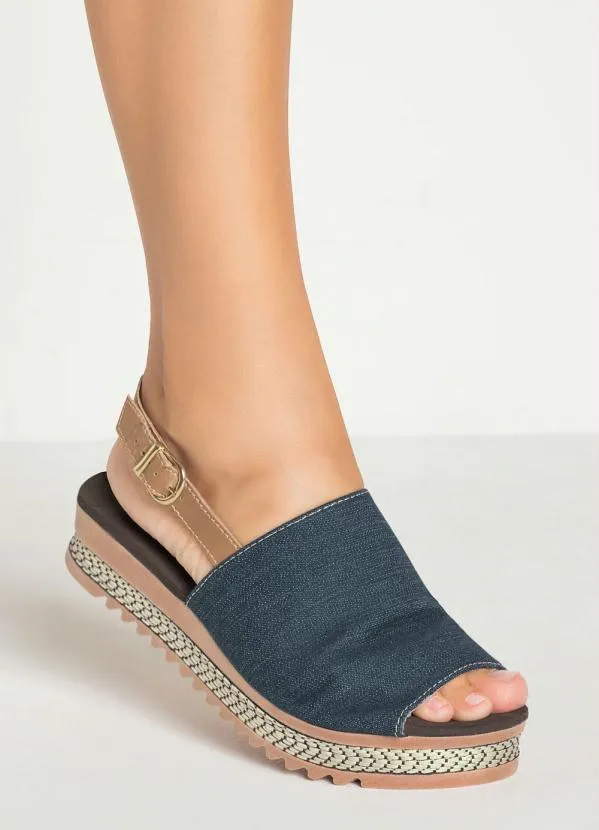 Perfecta - Sandália Plataforma Jeans com Fivela 4