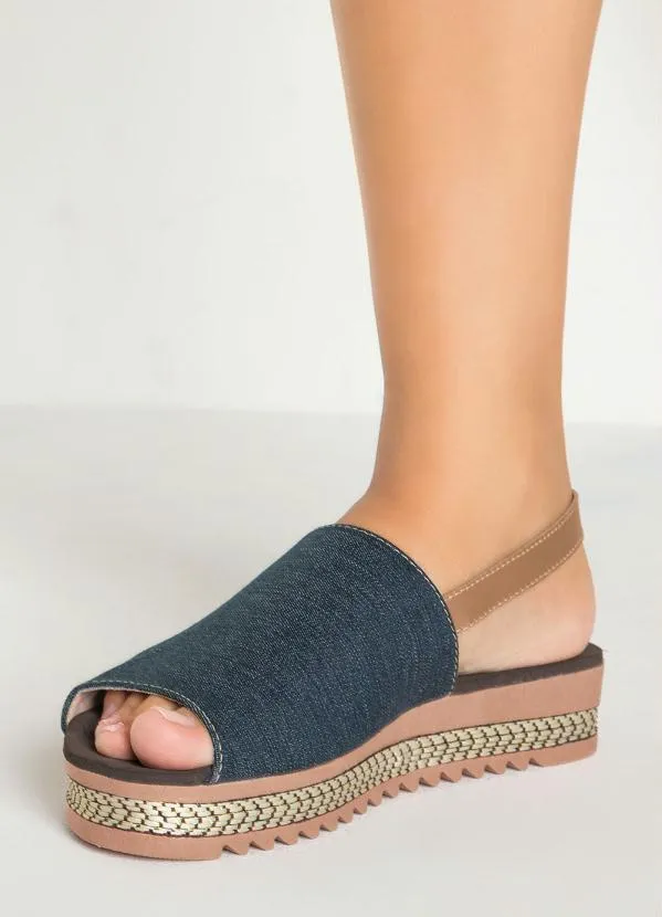 Perfecta - Sandália Plataforma Jeans com Fivela 5