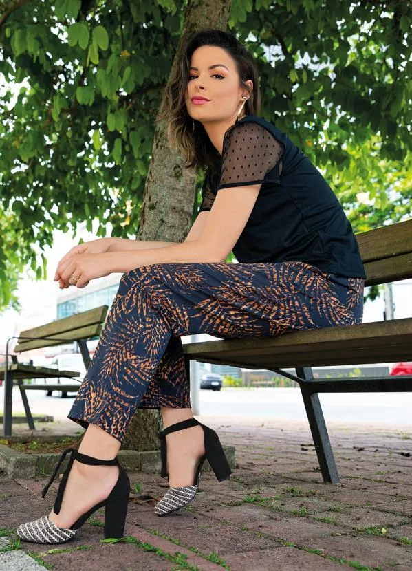 Perfecta - Sandália Preta com Amarração 2