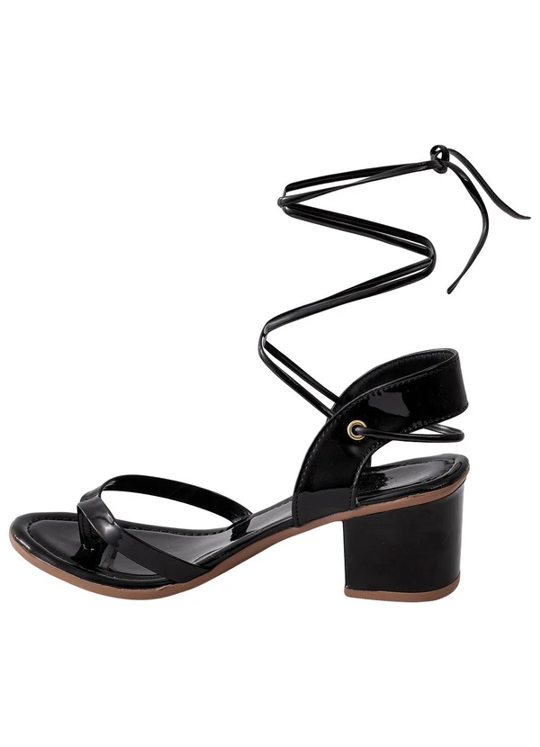 Perfecta - Sandália Preta com Amarração 3