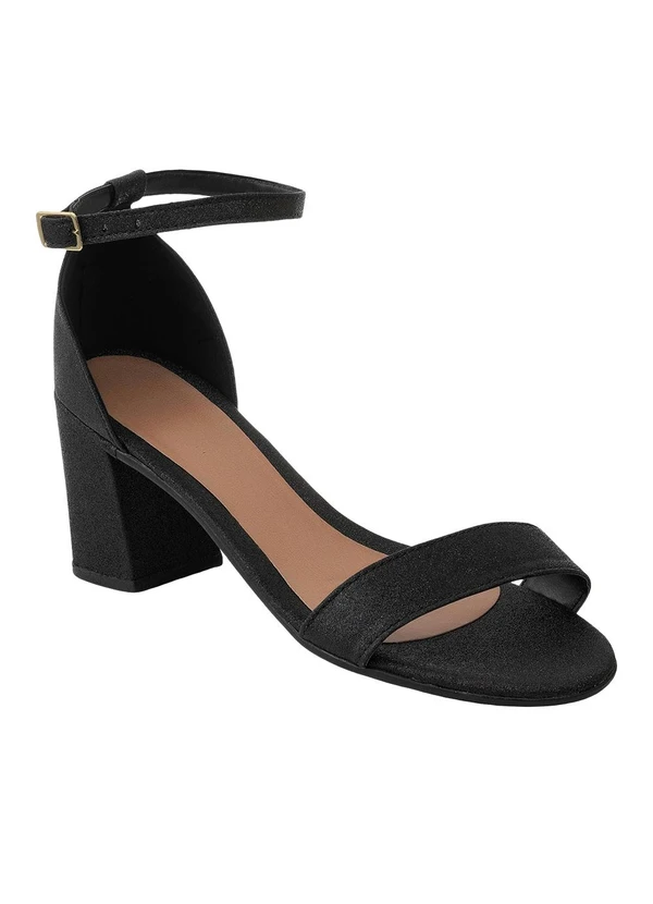 Perfecta - Sandália Preta com Detalhes em Gliter 3