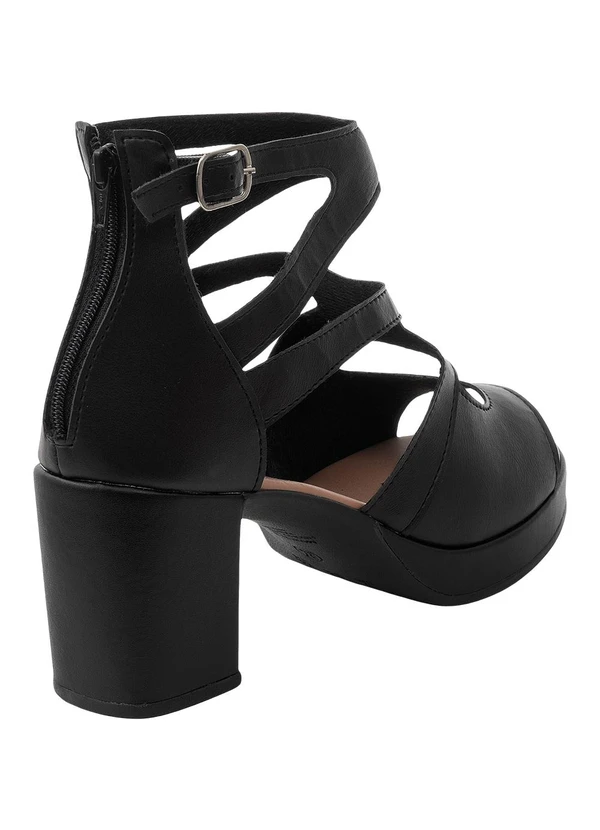 Perfecta - Sandália Preta com Fechamento em Zíper 2