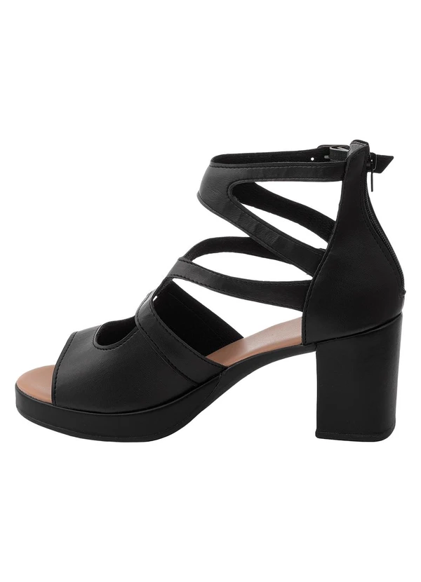 Perfecta - Sandália Preta com Fechamento em Zíper 3