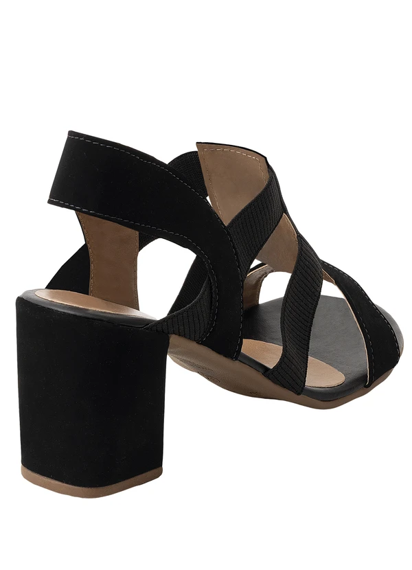 Perfecta - Sandália Preta com Zíper Dourado 3