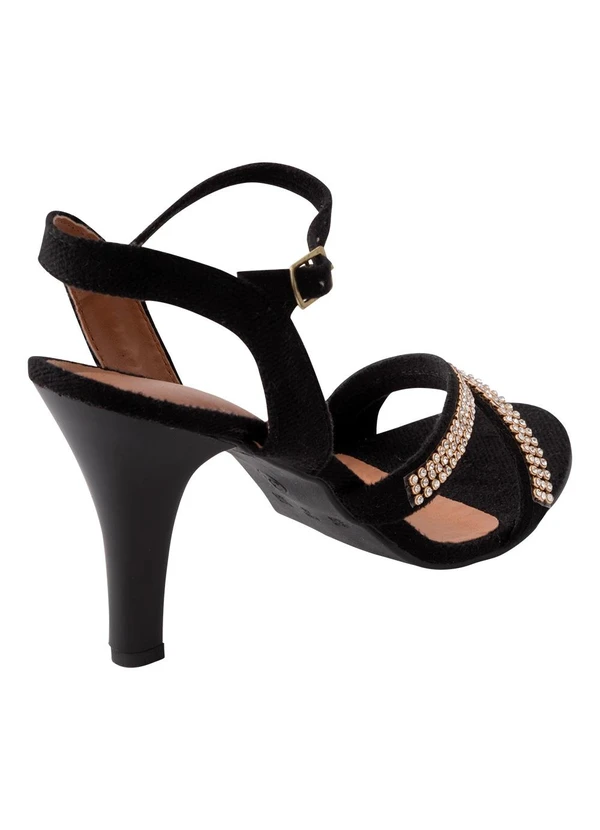 Perfecta - Sandália Preta em Camurça Sintética 2