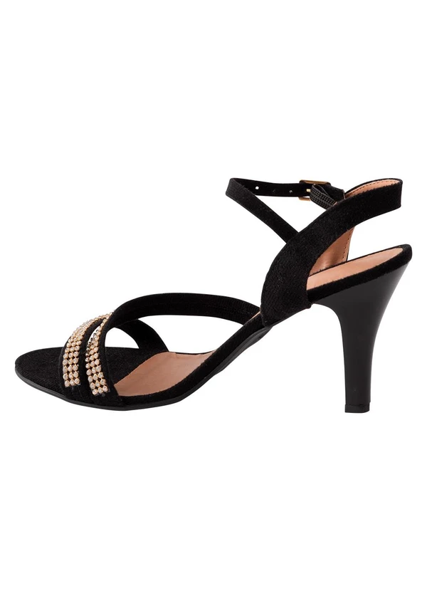 Perfecta - Sandália Preta em Camurça Sintética 3