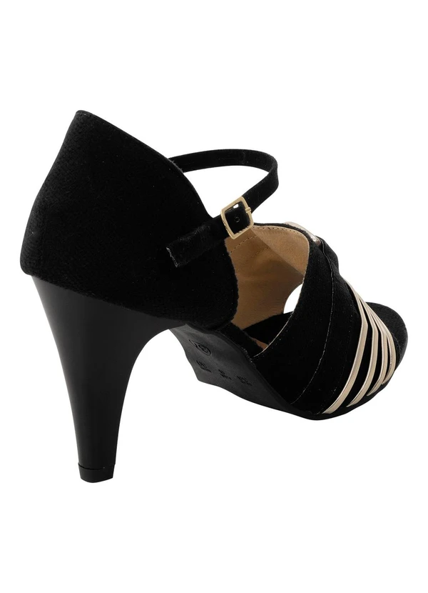 Perfecta - Sandália Preta em Camurça Sintética 3