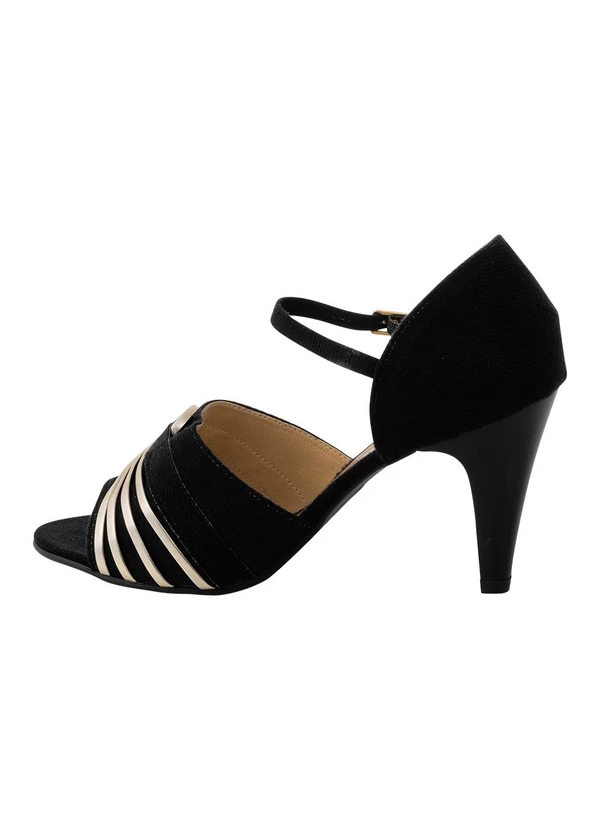 Perfecta - Sandália Preta em Camurça Sintética 4