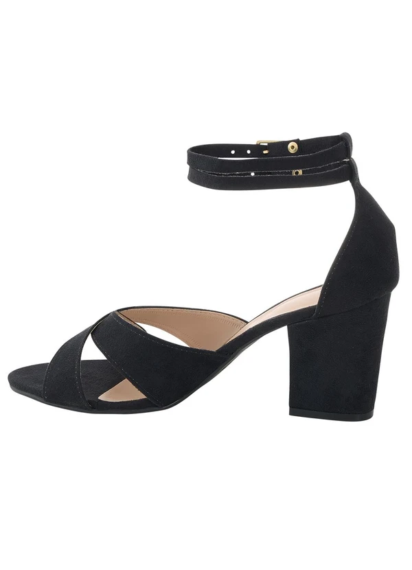 Perfecta - Sandália Preta em Camurça Sintética 3