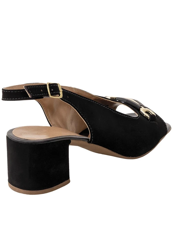 Perfecta - Sandália Preta em Camurça Sintética 2