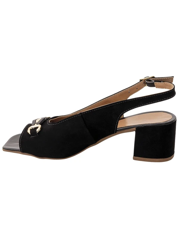 Perfecta - Sandália Preta em Camurça Sintética 5