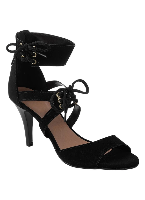 Perfecta - Sandália Preta em Material Nobuck 3